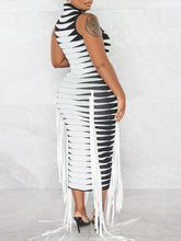 Indiebeautie Fringe Combo Sleeveless Dress